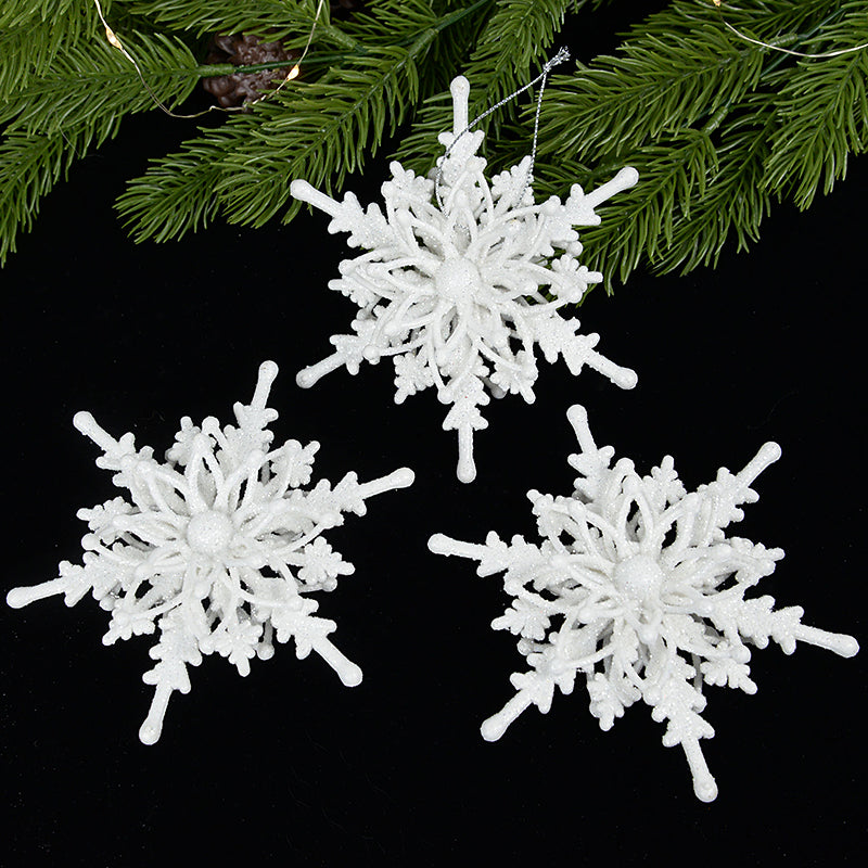 Christmas Snowflake Ornaments 3D Ice White Snowflakes Christmas DIY Crafts Hanging Pendants Xmas Tree Decorations New Year Christmas Tree Pendant