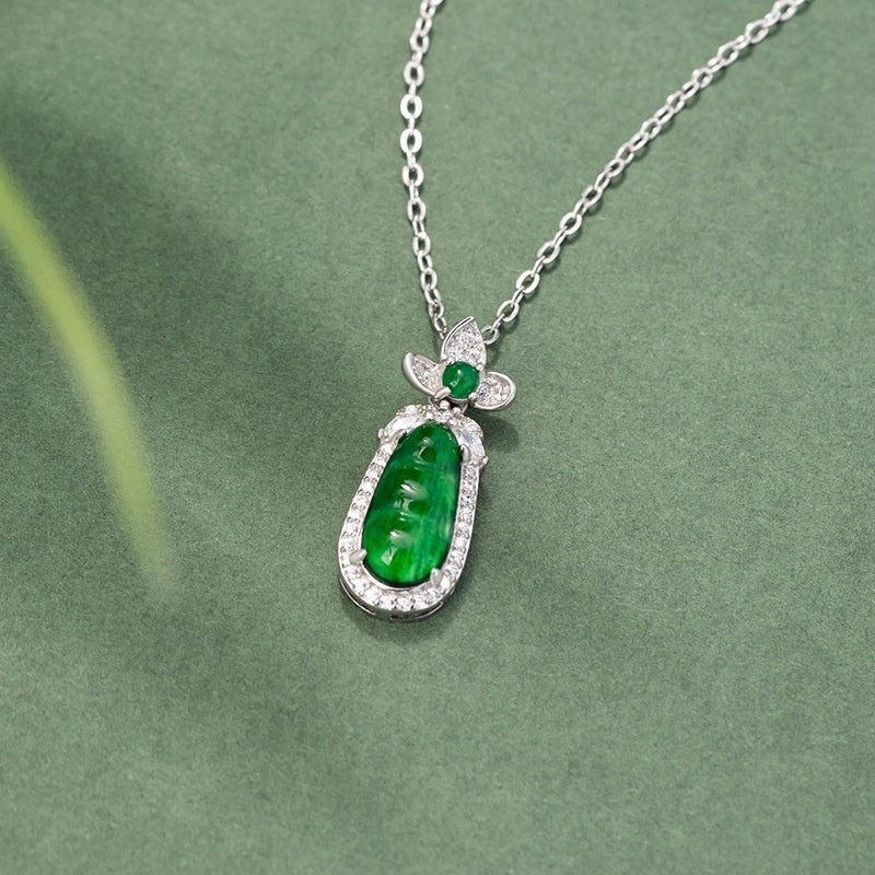 Sauteed Green Beans Sterling Silver 925 Necklace