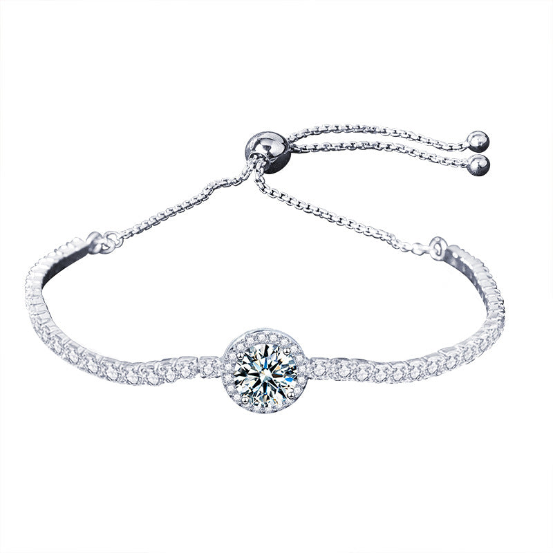 Armband für Damen aus Sterlingsilber mit Moissanit-Sternenmuster