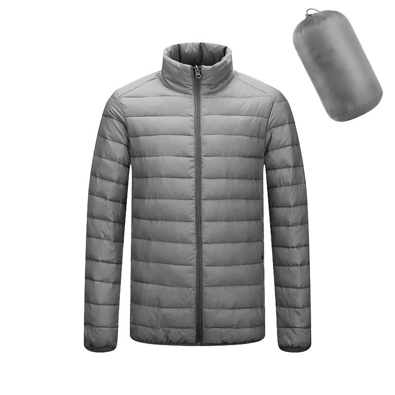 Herren Leichter Kapuzenmantel Winter Warme Einfarbige Reißverschlussjacke Modische Tragbare Oberbekleidung