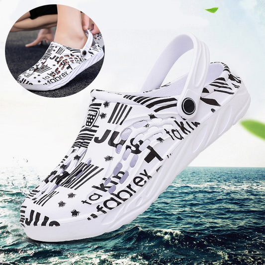 Brief Drucken Hausschuhe Männer Sommer Sandalen Strand Schuhe