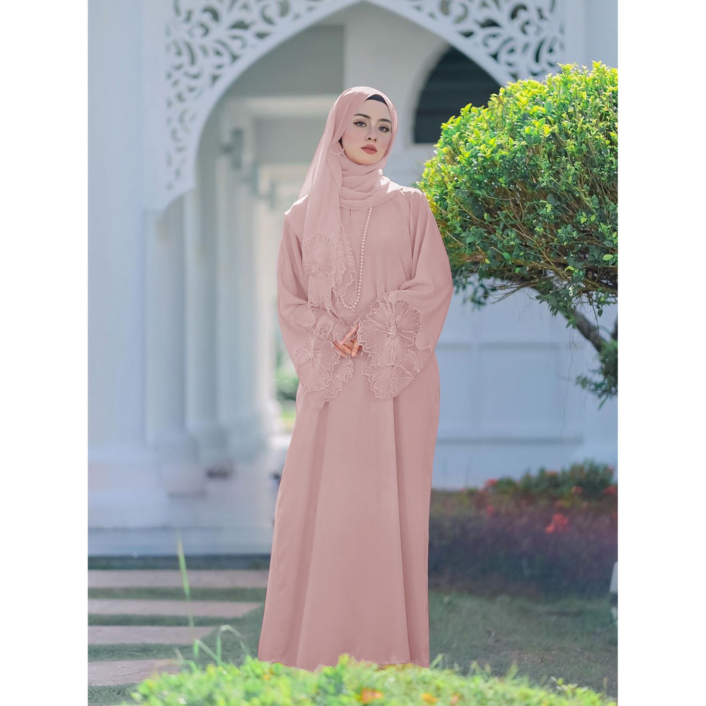 Robe musulmane pour femme, robe malaise indonésienne avec foulard
