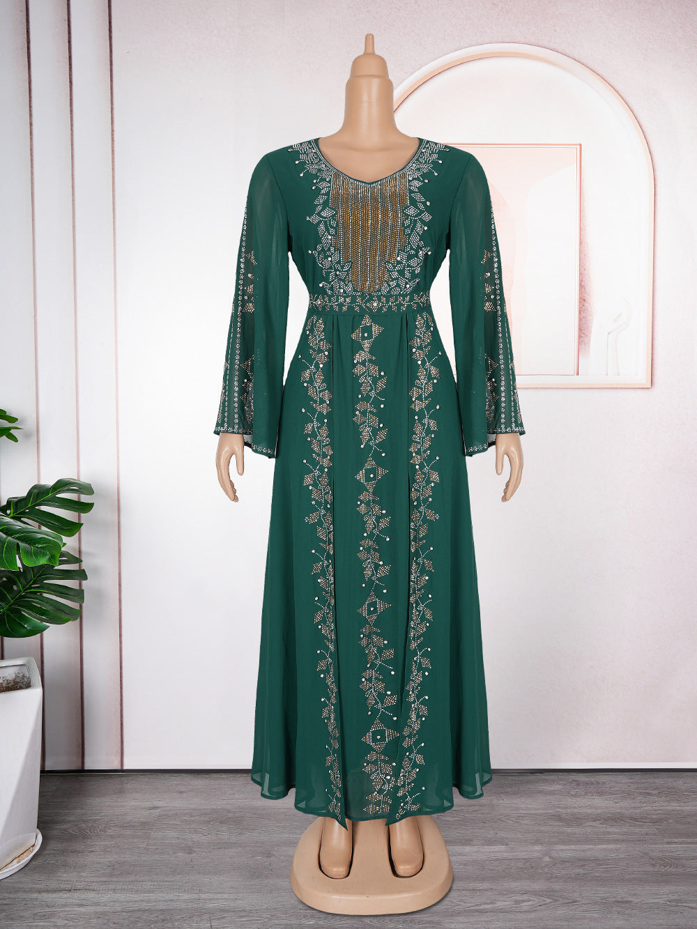 Stylish Elegant Heavy Industry Muslim Dress for Everyday Wear