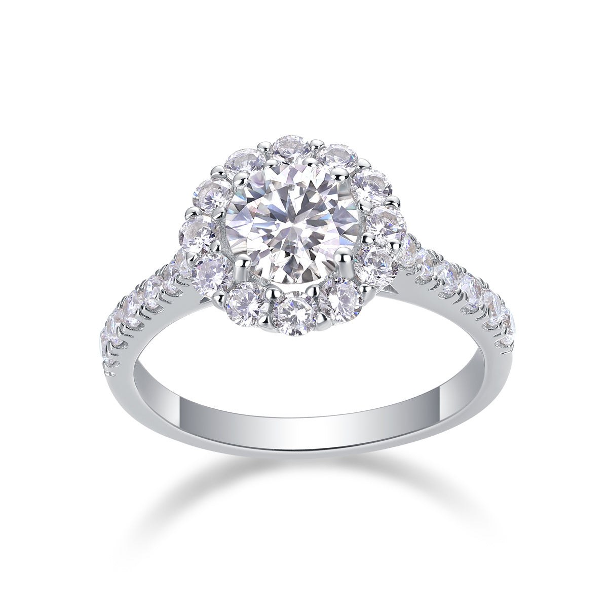Bague de mariage de luxe en argent avec diamants et moissanite 