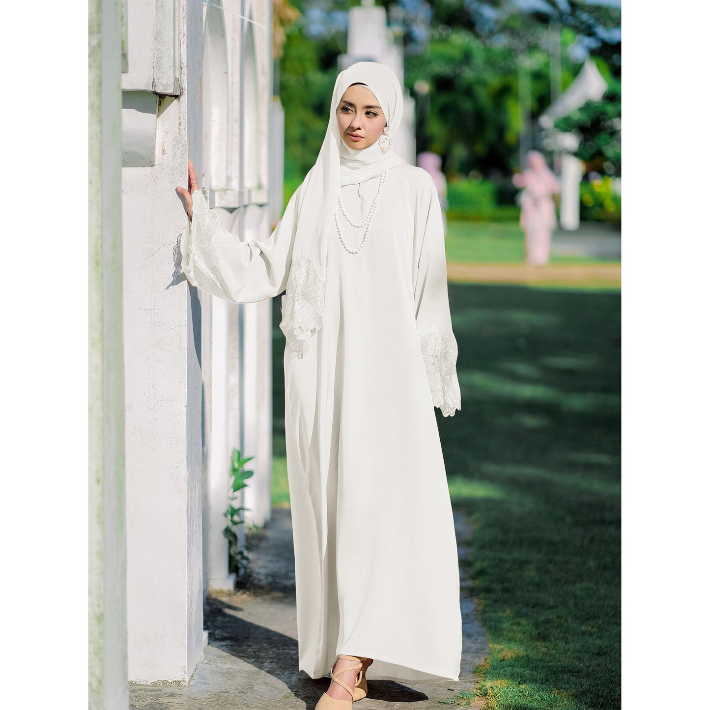 Robe musulmane pour femme, robe malaise indonésienne avec foulard