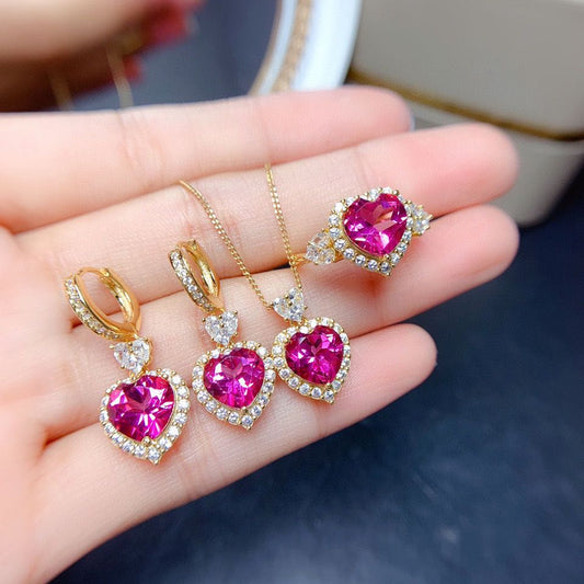 Stylish Natural Powder Topaz Set Female Crystals for Everyday Wear