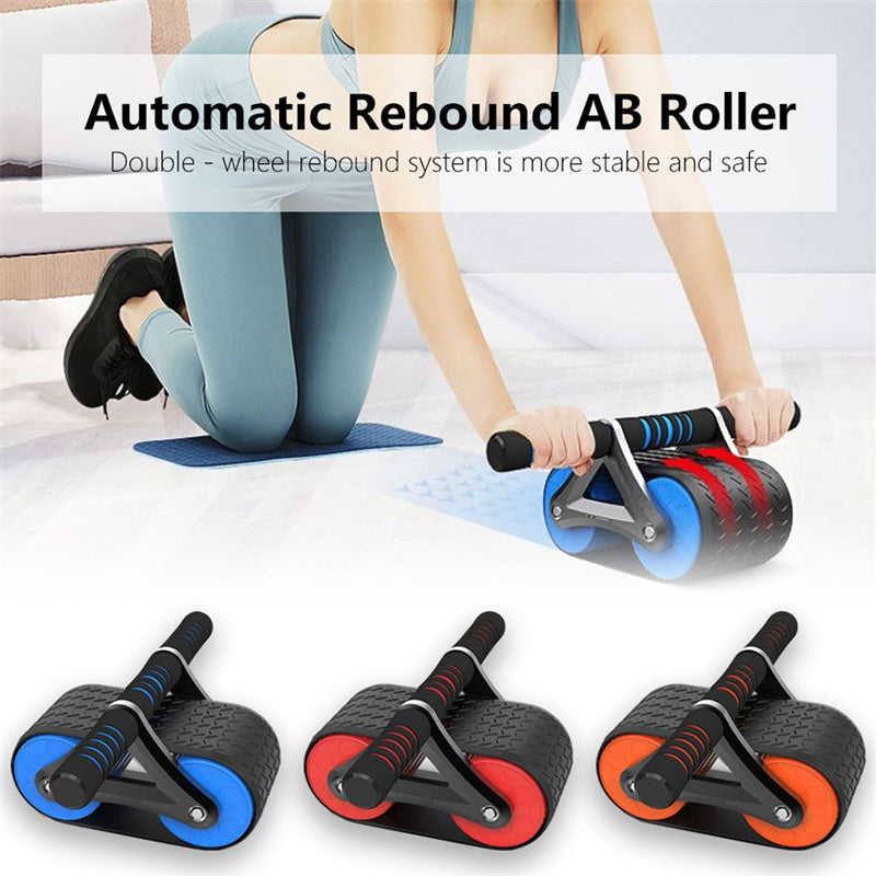 Doppelrad-Bauchtrainer für Damen und Herren, automatischer Rückprall, Bauchmuskeltrainer, Bauchroller, Taillentrainer, Fitnessstudio, Sport, Heimtrainingsgeräte