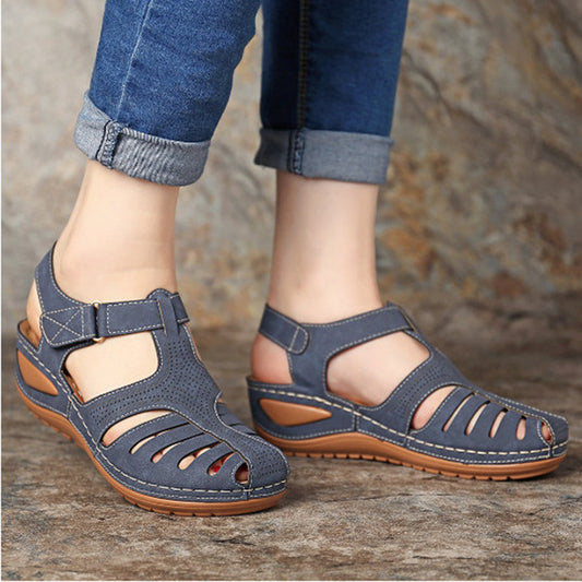 Keilsandalen Sommer Damen Runde Zehen Römerschuhe