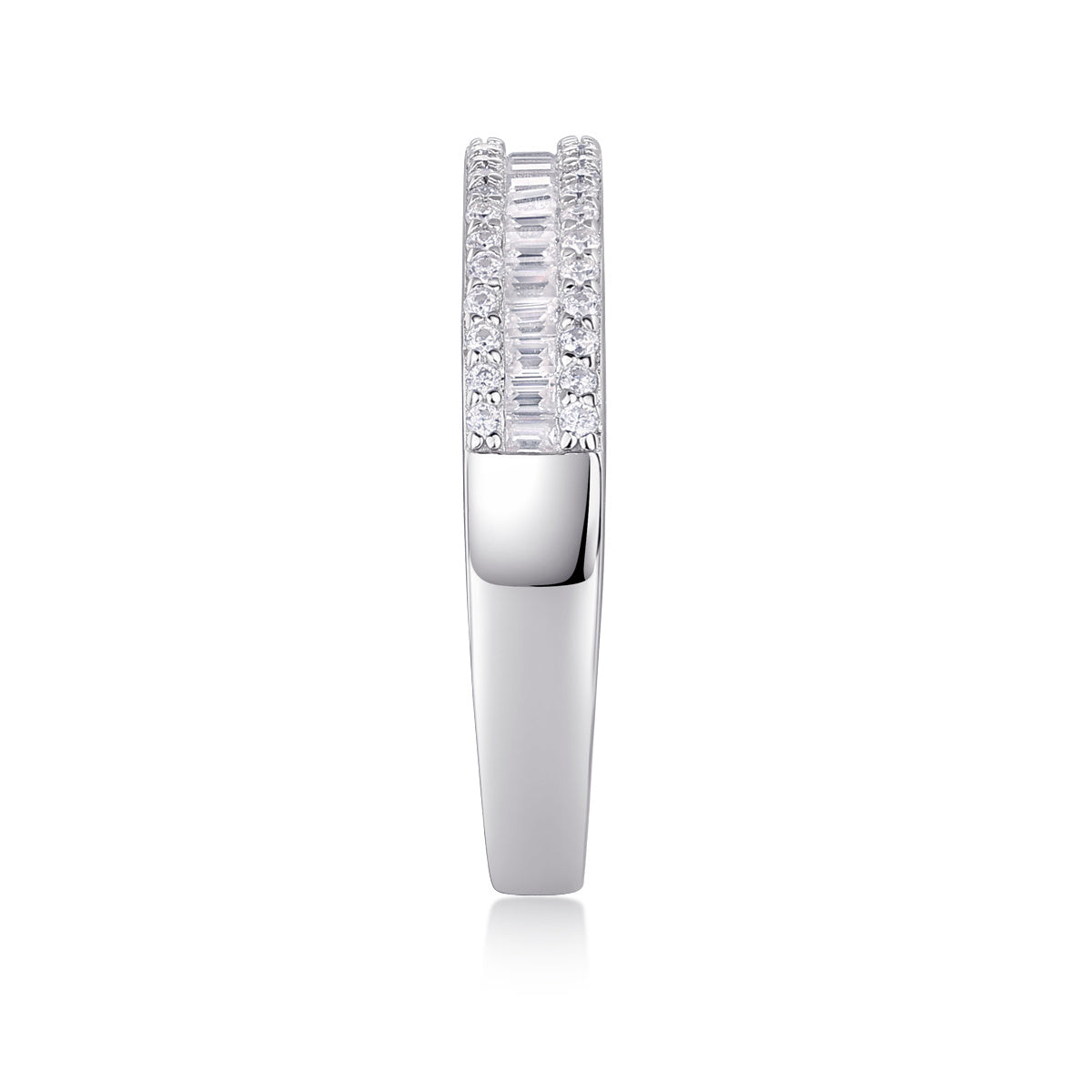 Arrangieren Sie den quadratischen Diamantring Luxusmode Moissanite Silberring 
