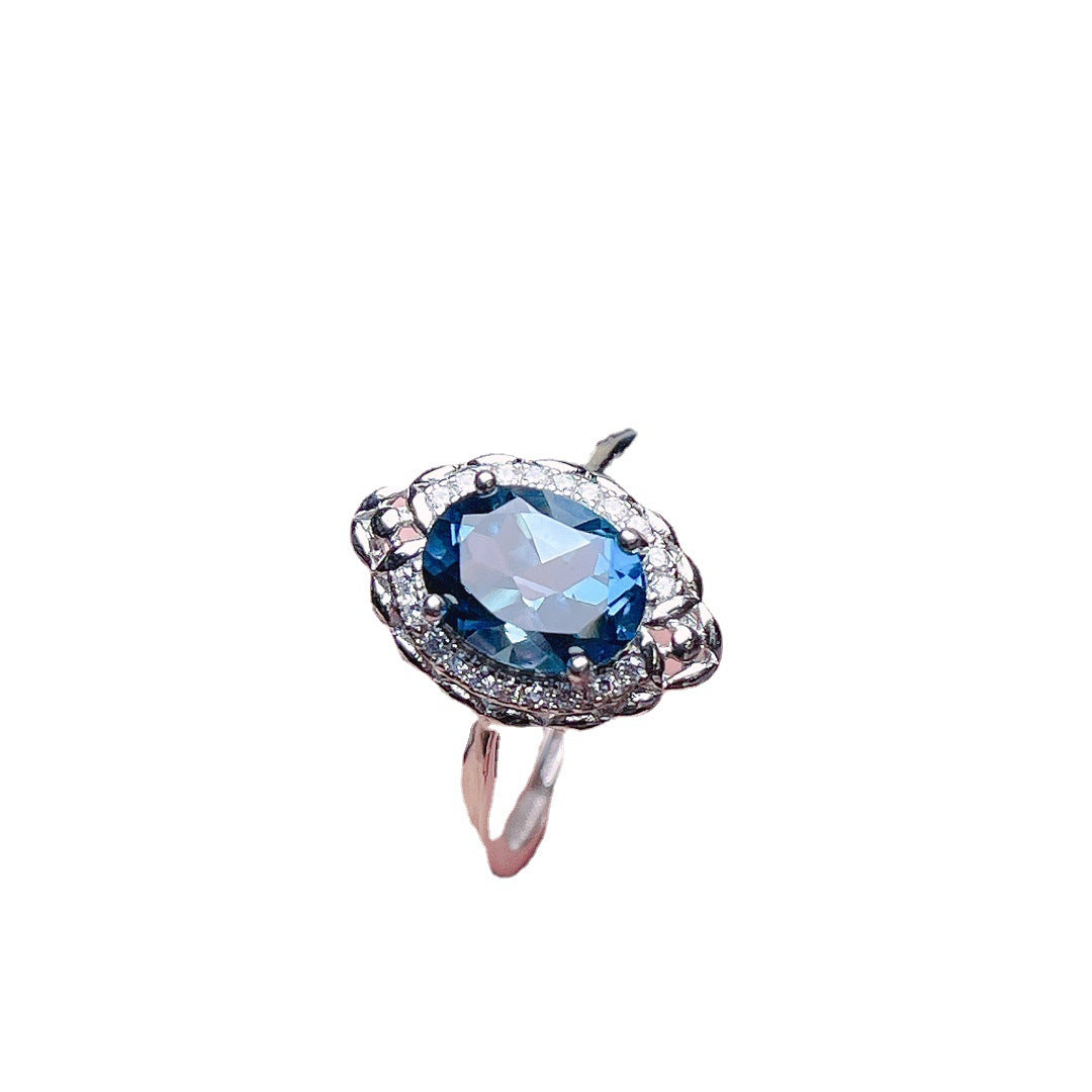 Schmuck Natur Topas Ring S925 Silber