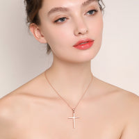 Luxury Sterling Silver Cross Pendant Necklace Jewelry Gifts For Women