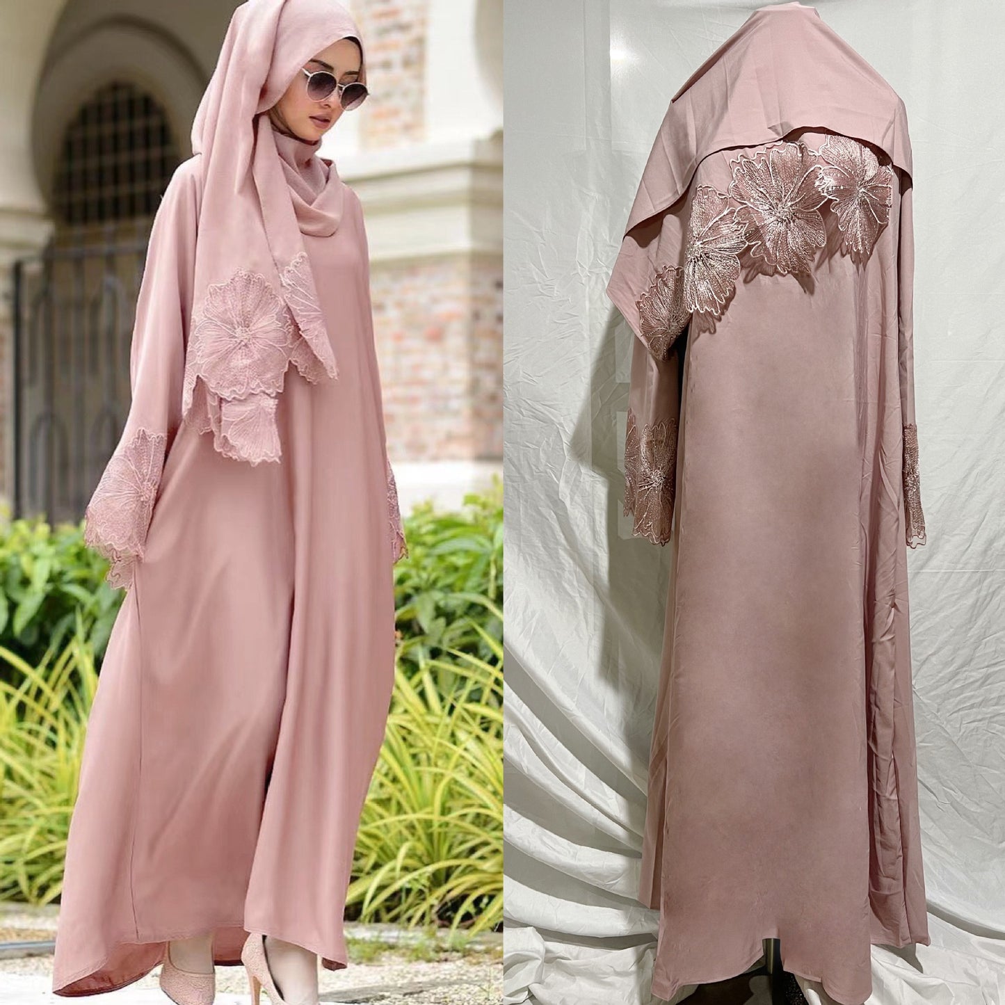 Robe musulmane pour femme - Robe indonésienne malaise avec foulard