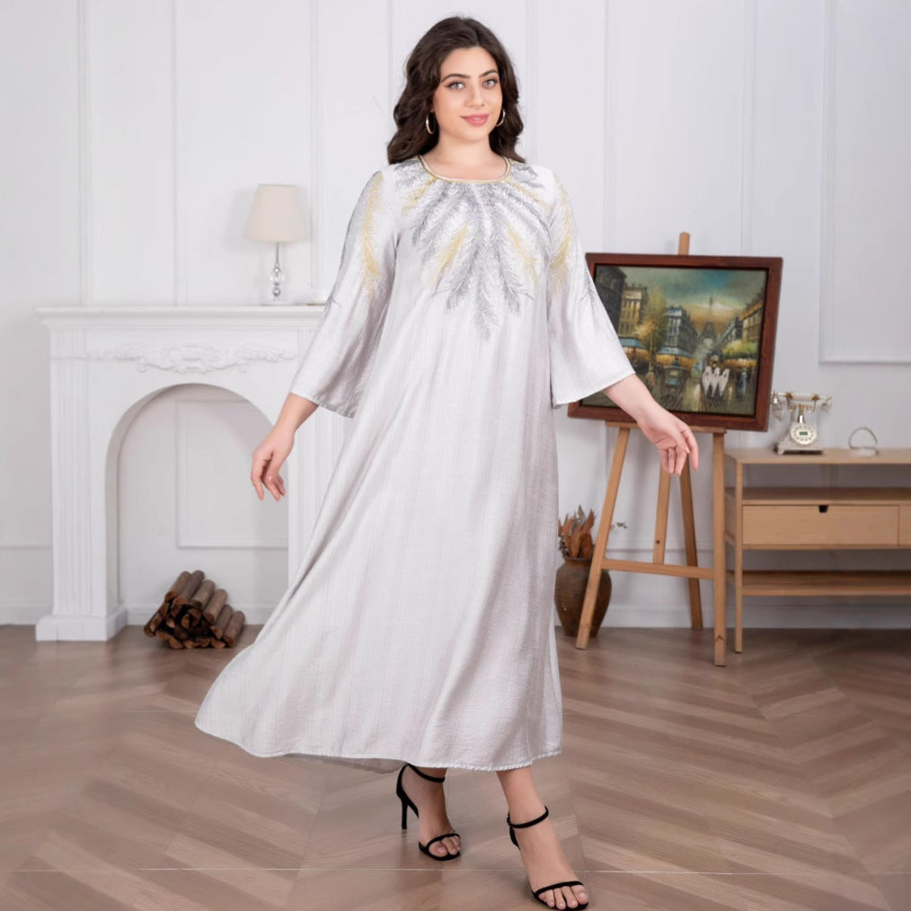 Damen vergoldetes muslimisches Plus-Size-Kleid