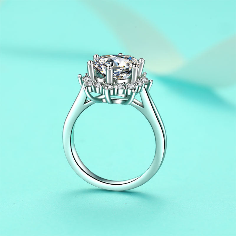 S925 Sterling Silber Ehering Luxus Leichte Luxus Blumenring Hochkarätiger Strassring