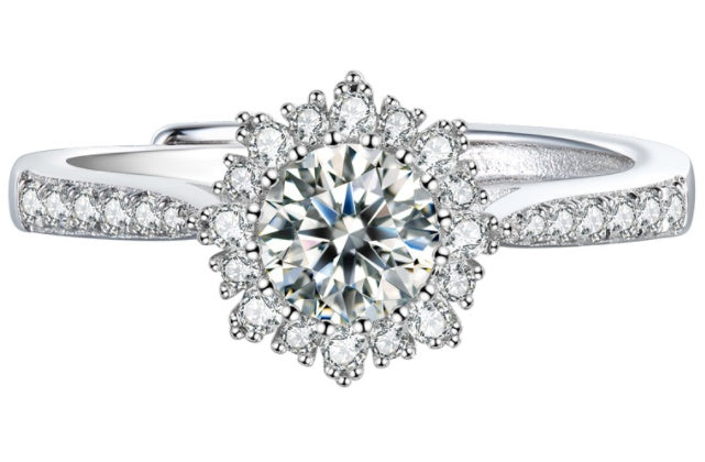 S925 Silver Inlaid Lace Fashion Modeling Ring