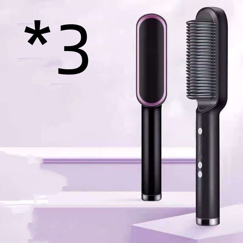 Nouveau peigne chaud lisseur 2 en 1 avec ion négatif et brosse à cheveux électrique double usage