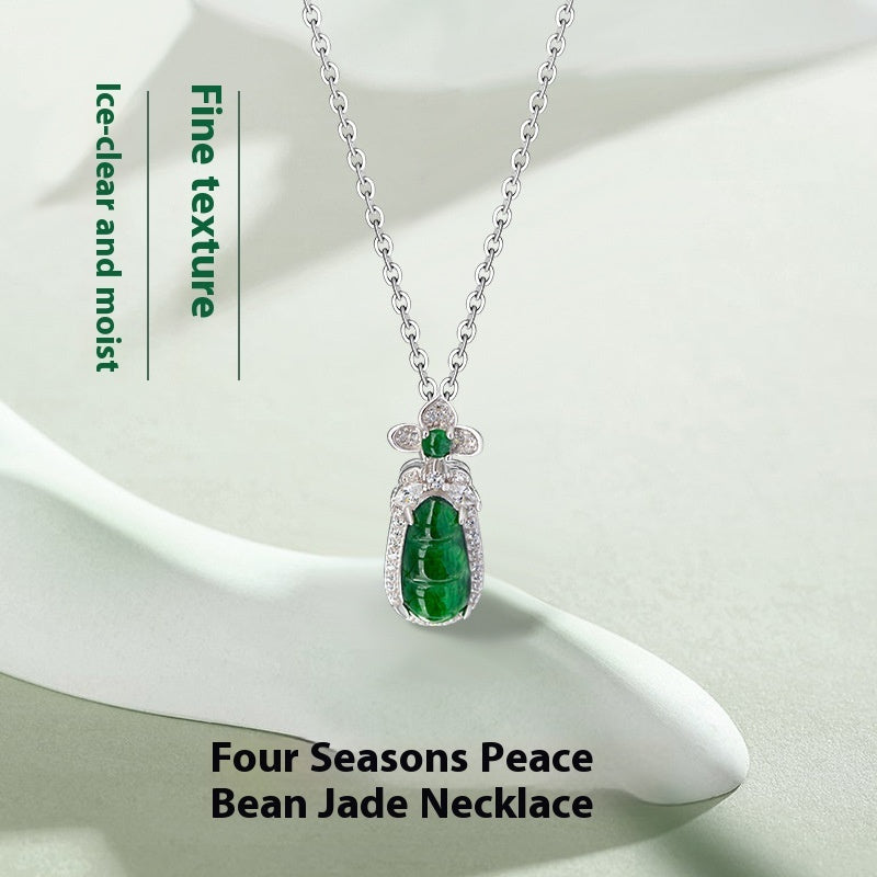 Sauteed Green Beans Sterling Silver 925 Necklace