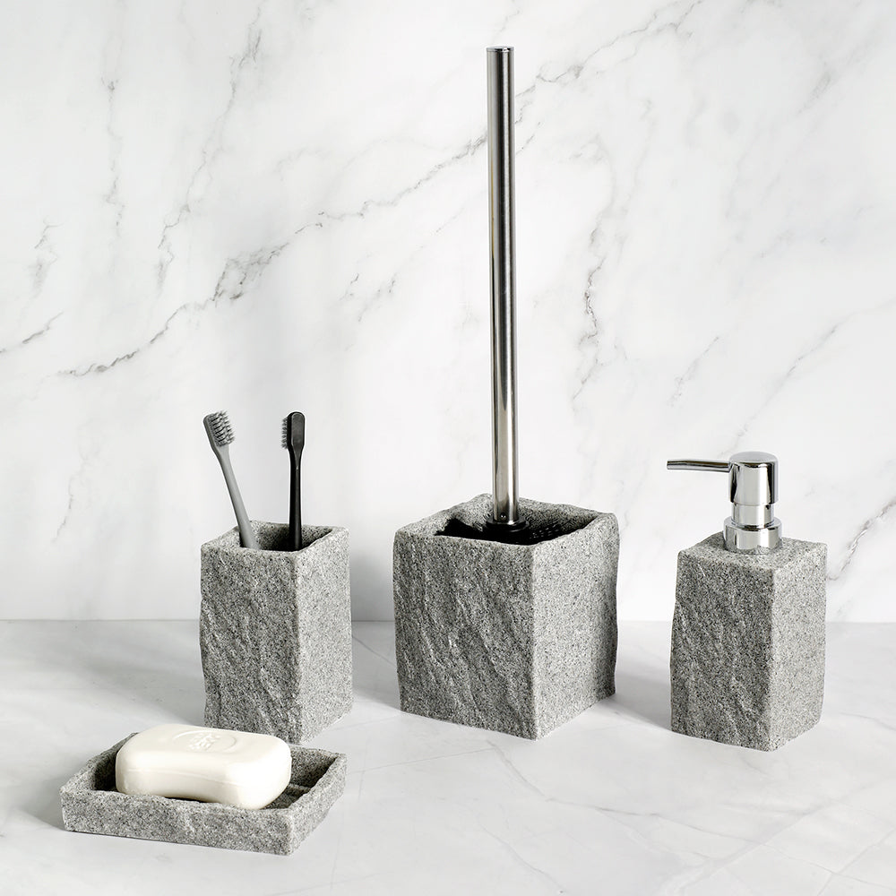 Trendy Bathroom Accessories Set Imitati Granite Resin Iiquid Soap D f