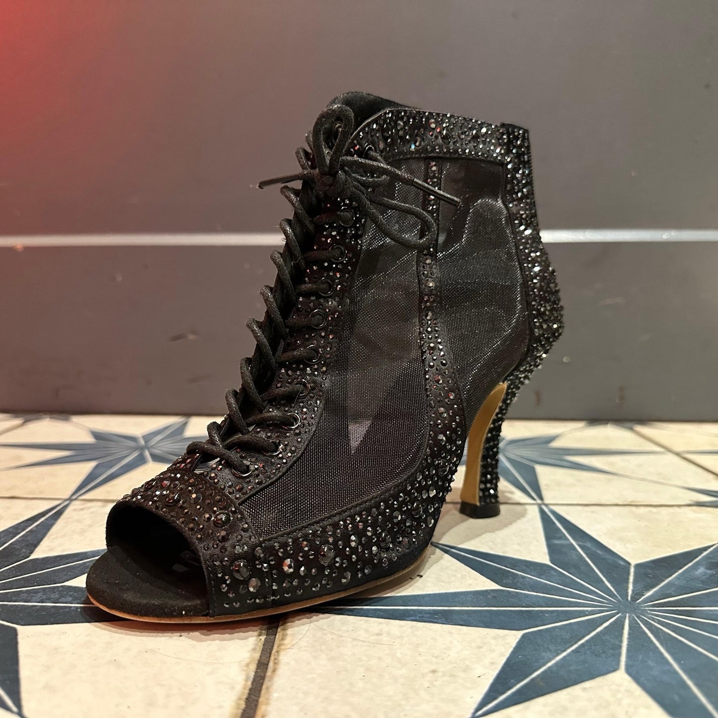Strass Latin Tanzschuhe Erwachsene Frauen Mid-high Heel