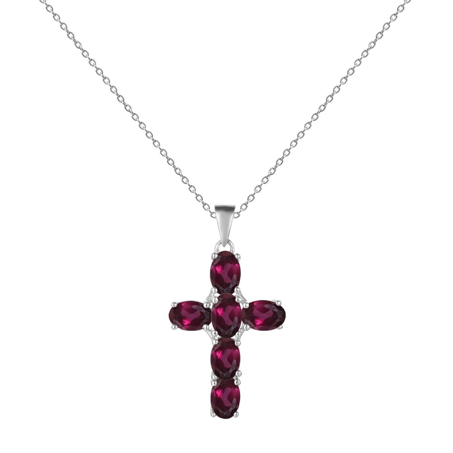 925 Silver Inlaid Crystal Cross Necklace Pendant