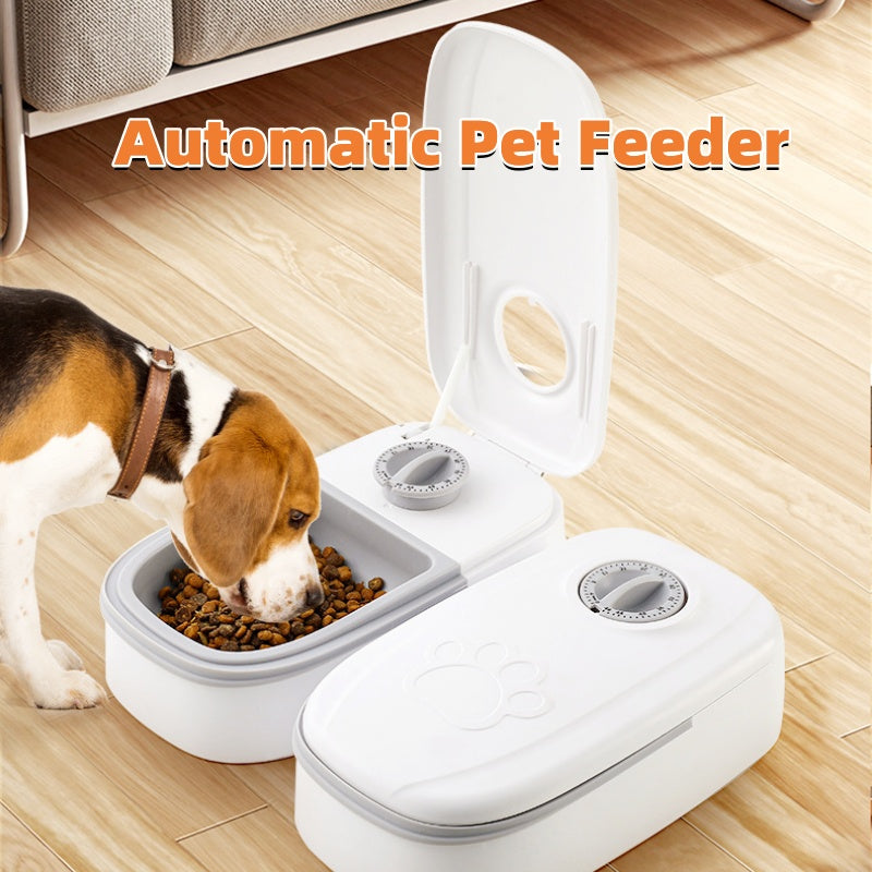 Automatischer Futterautomat für Haustiere, intelligenter Futterspender für Katzen und Hunde, Timer, Edelstahlschale, automatische Fütterung von Hunden und Katzen, Haustierbedarf