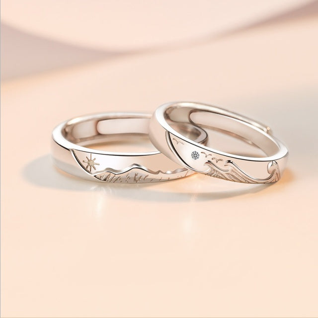 Fine Silver Platinum Plated Adjustable Ring