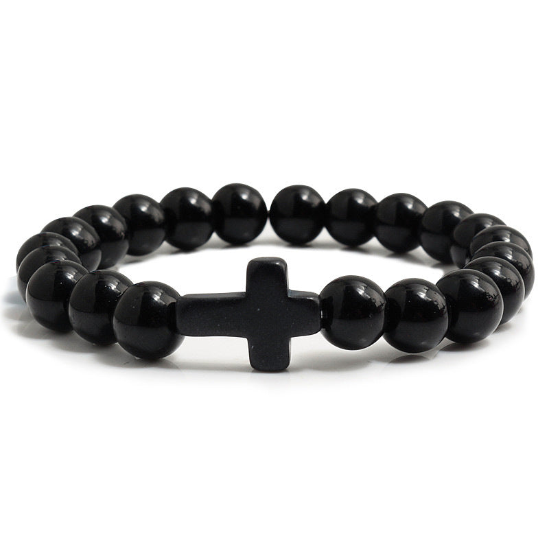 Blaues Türkis-Kreuz-Armband