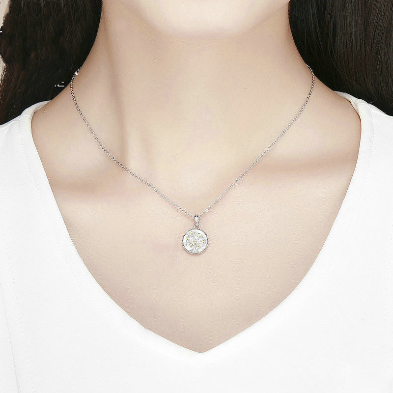 Sterling Silver Necklace Oval Gold-plated Necklace Women