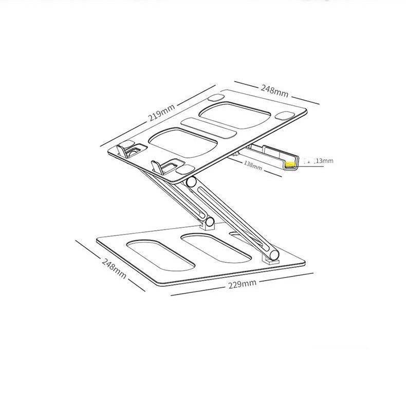 Support d'ordinateur portable en métal réglable pour bureau