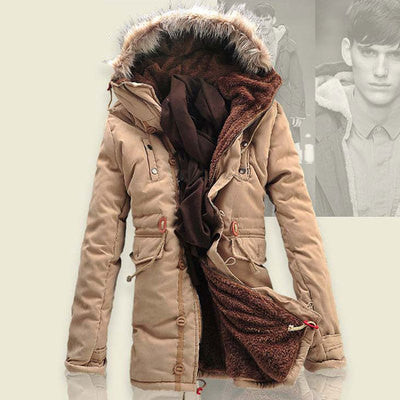 Manteau d'hiver pour hommes, doublure en laine d'agneau, veste épaisse matelassée, manteau en coton pour hommes