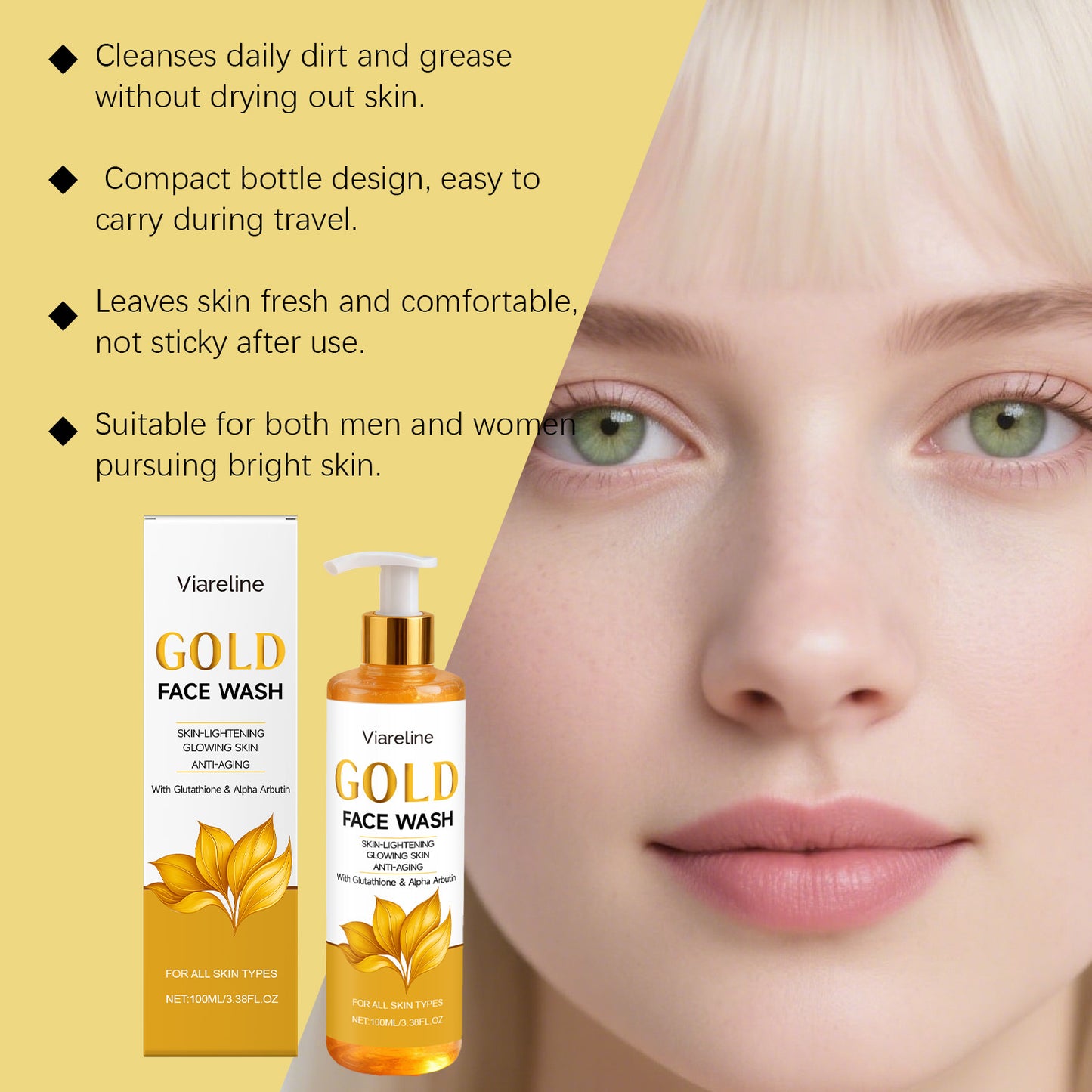 Golden Moisturizing Cleanser Gently Cleanses Brightens And Hydrates Facial Skin