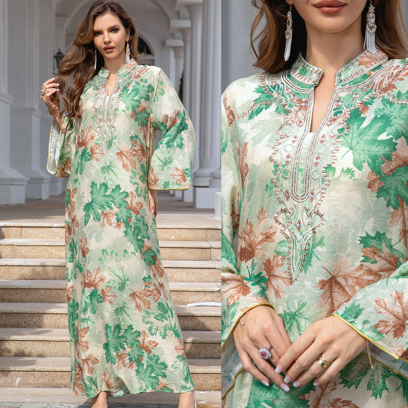 Muslimisches Kleid bestickte Mode Robe