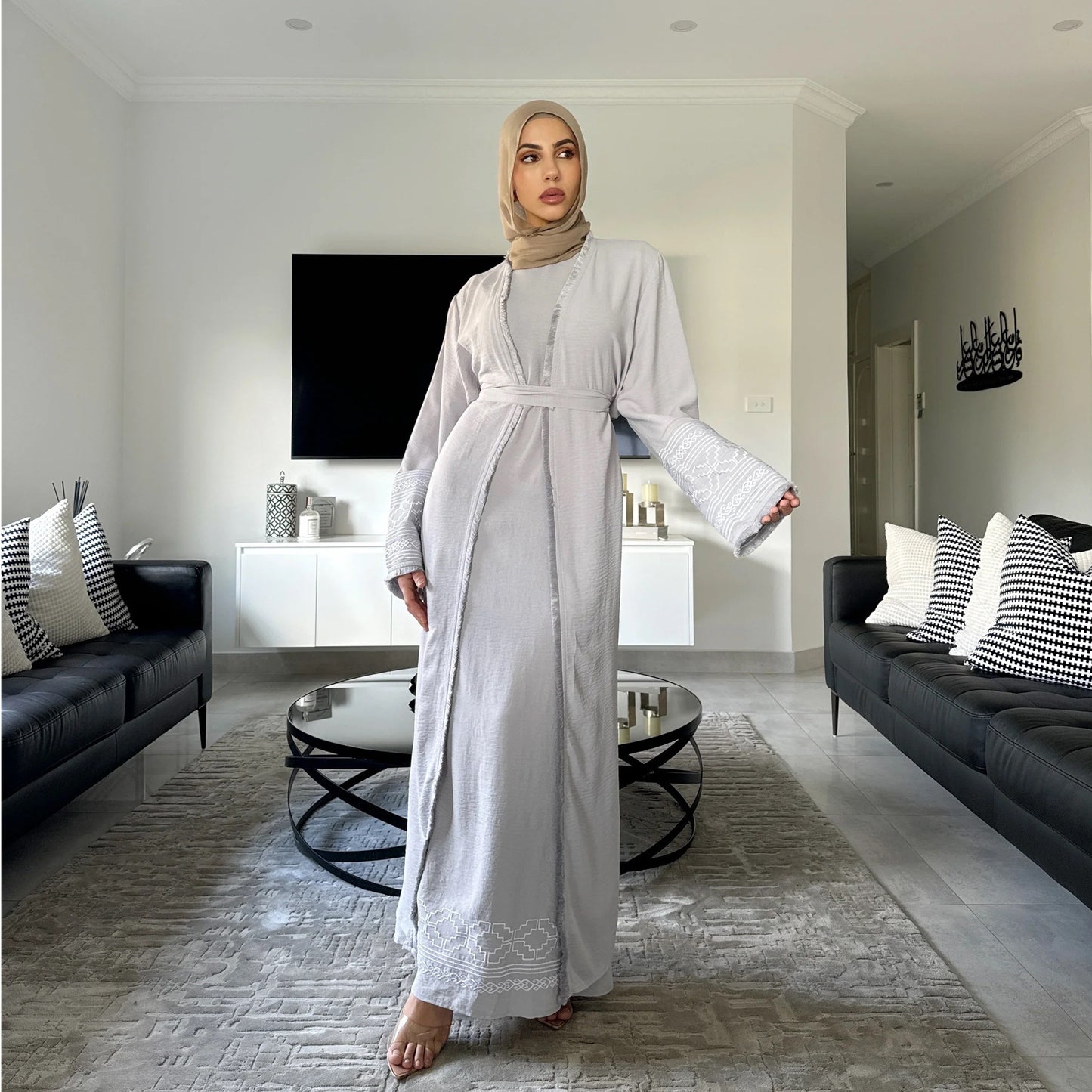 Fransen-Cardigan-Robe Muslimisches Kleid