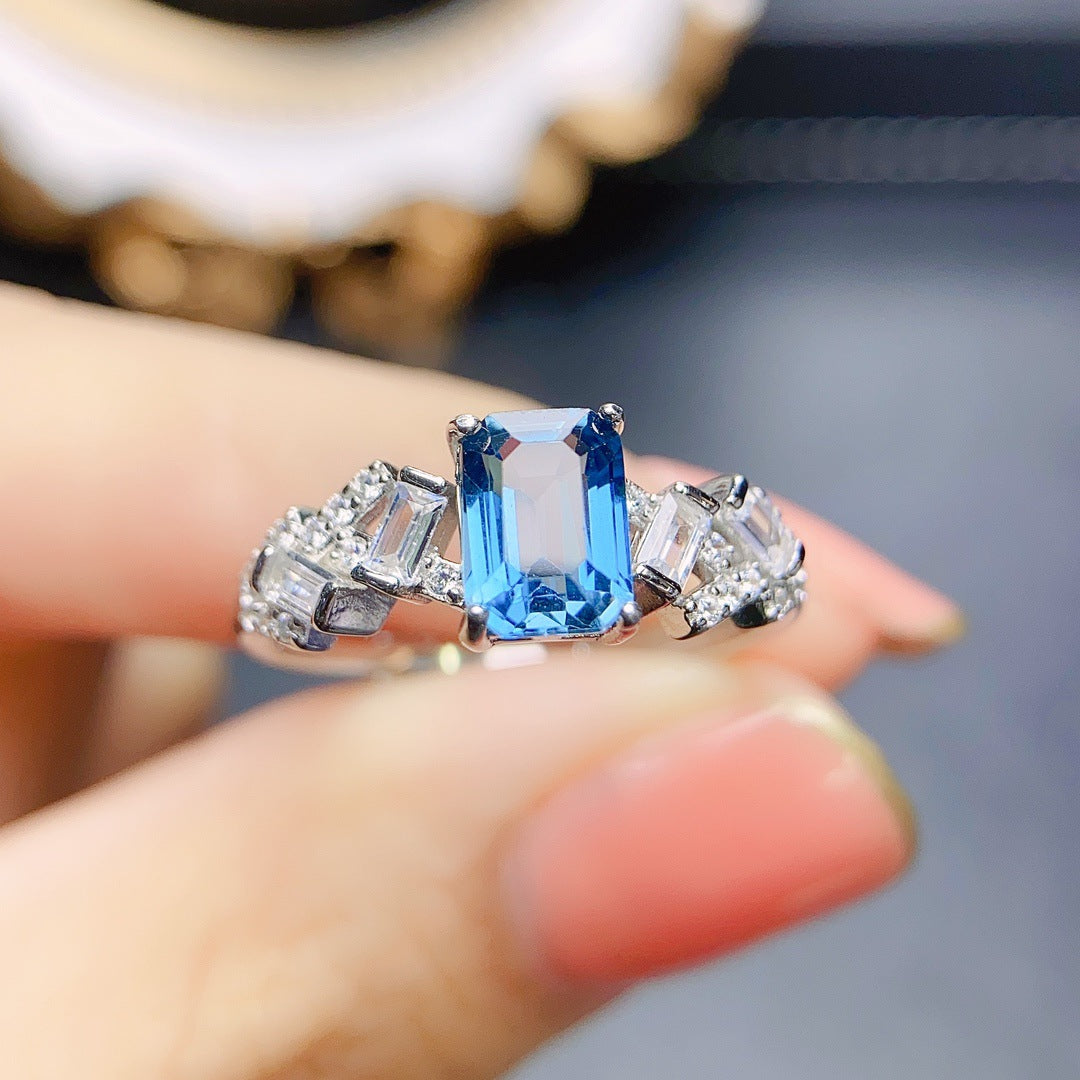 Women's Natural Topaz S925 Silver Ring