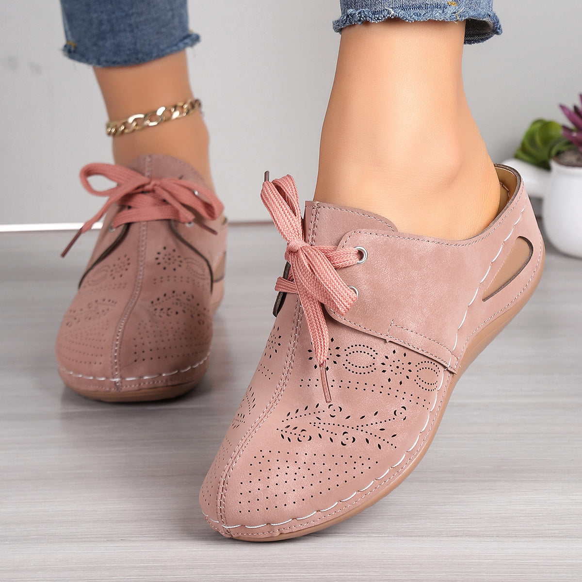 Sommer Baotou Schnürschuhe Outdoor Aushöhlen Keile Hausschuhe Für Frauen Sportschuhe