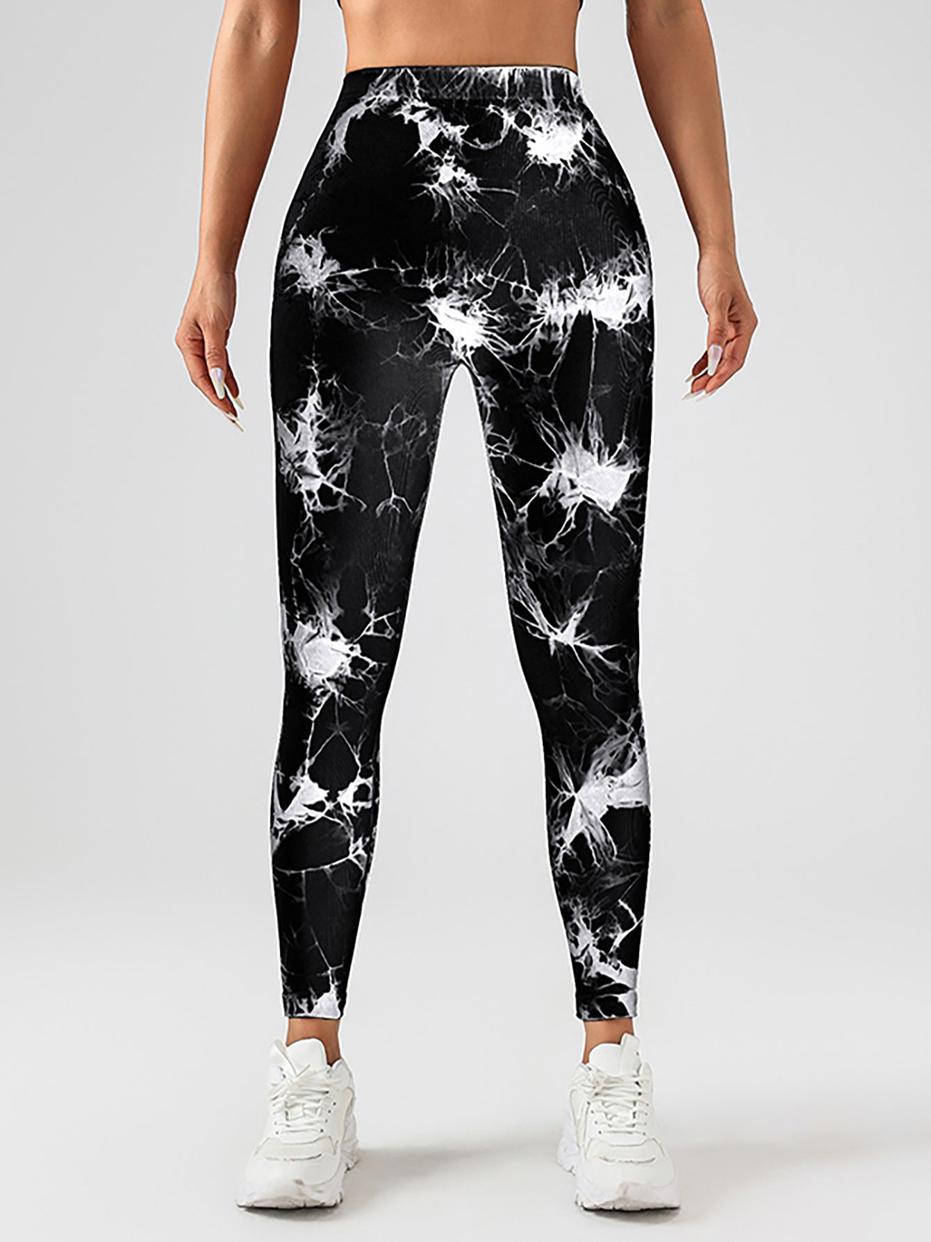 4er-Pack Scrunch-Workout-Leggings für Damen, hoch taillierte Butt-Lifting-Batik-V-Rücken-Taille, nahtlose Gym-Yoga-Leggings, Workout-Leggings für Frauen, Jada-Leggings