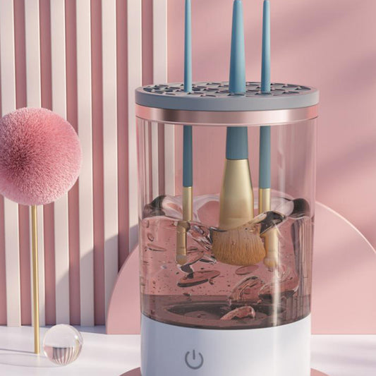 Nettoyant électrique portable pour pinceaux de maquillage avec chargement USB et brosse cosmétique automatique pour femmes