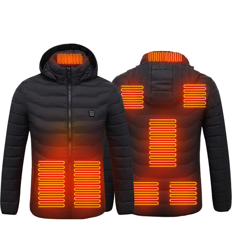 Winter Beheizte Jacke USB Elektrische Baumwolljacke Reißverschluss Heizung Thermokleidung Heizweste für Herren