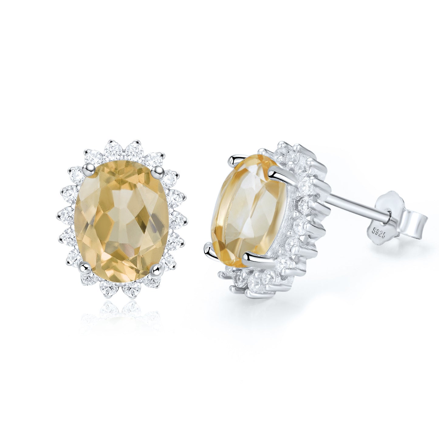 Stylish S925 Silver Natural Topaz Peridot Earrings Women'S Luxury Pre