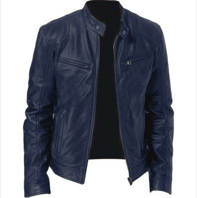 PU-Lederjacke Slim-Fit-Lederjacke