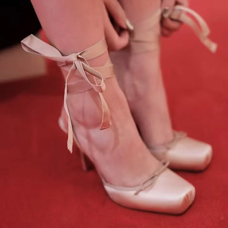 High Heels Damen mit eckiger Spitze und dünnem Absatz