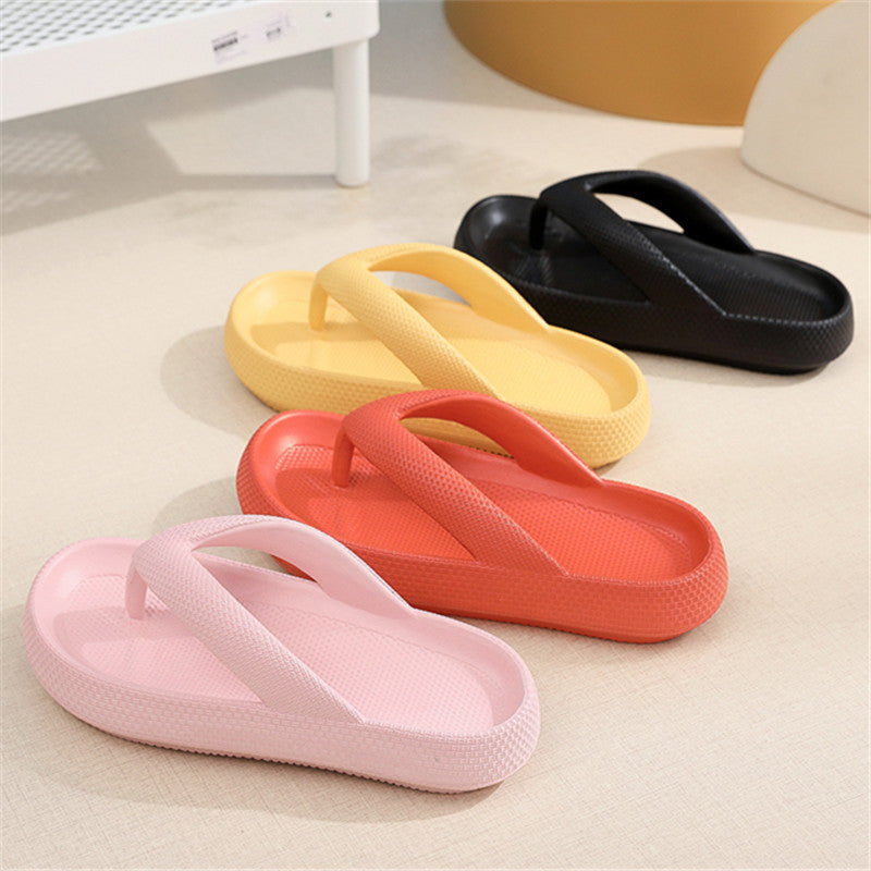 Clip Toe Schuhe Eva rutschfeste Hausschuhe weiche Sohle Flip-Flops Frauen dicke Unterseite Badezimmer Folien Sommer