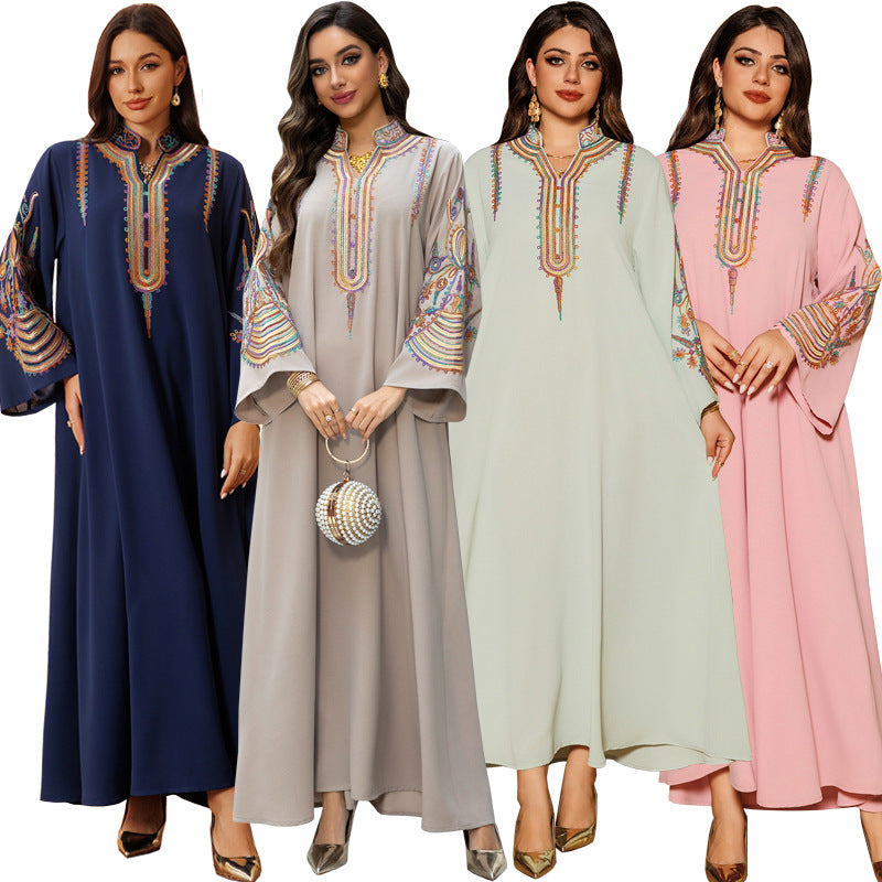 Muslimisches Kleid mit Seilstickerei für Damen