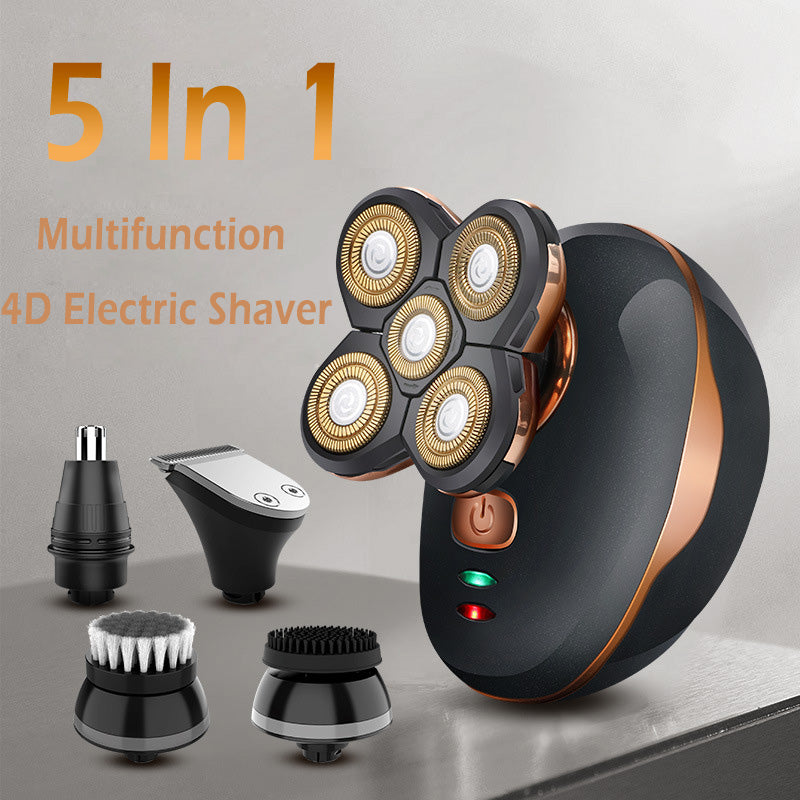 Trendy Multifunction 4D Electric Shaver 5 In 1 Men'S Razor Beard Shav