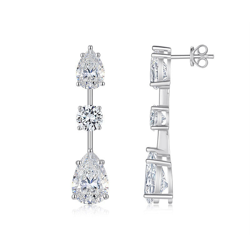 Light Luxury Long Earrings 925 Sterling Silver Moissanite