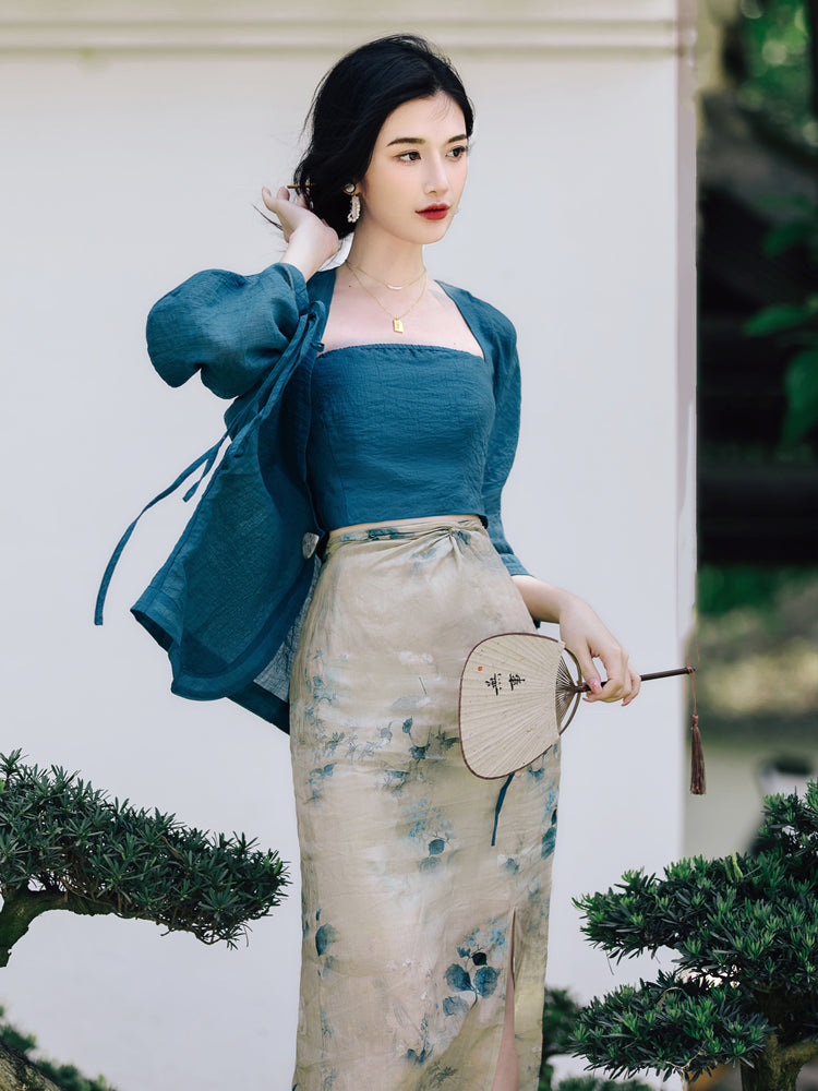 Three-Piece Modern Hanfu Set | New Hanfu Styles Embroidered Outfit