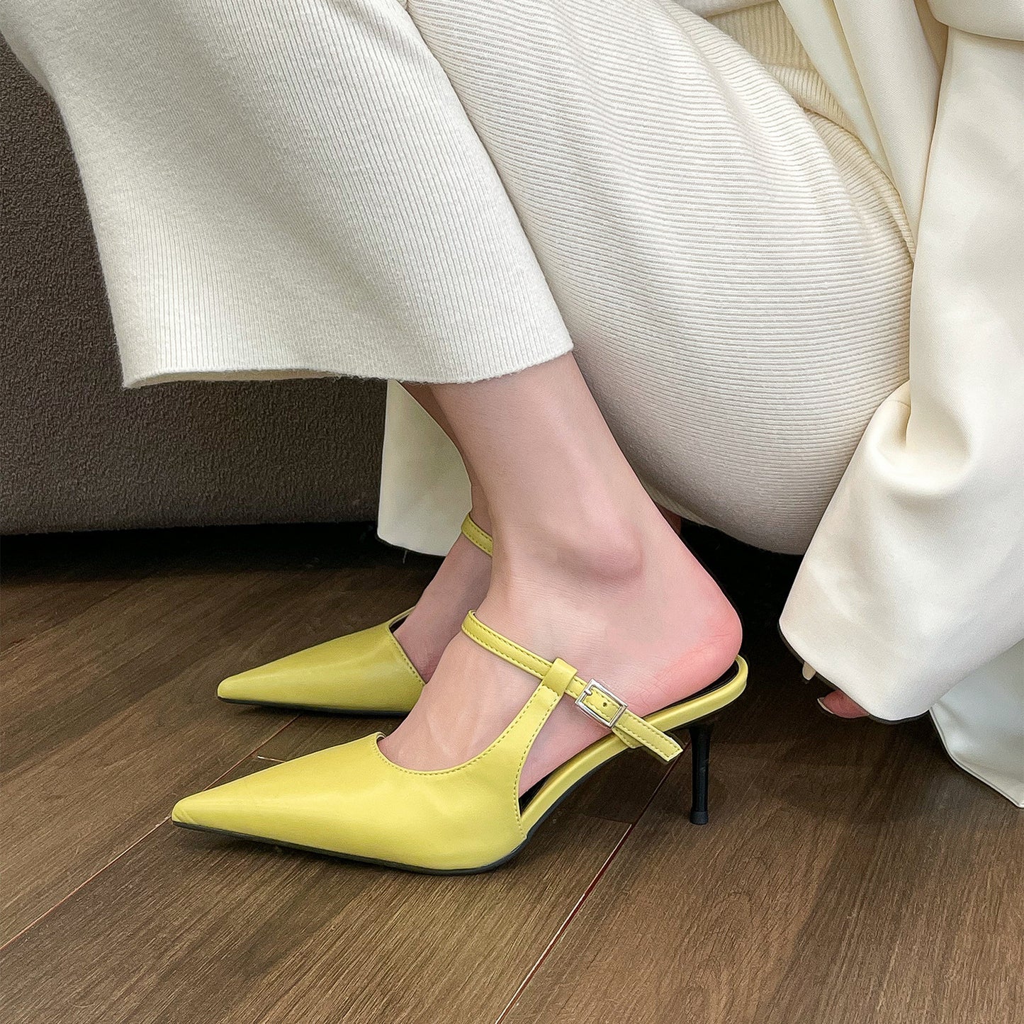 Spitze High Heel Schuhe Geschlossene Zehen Halbschuhe für Damen