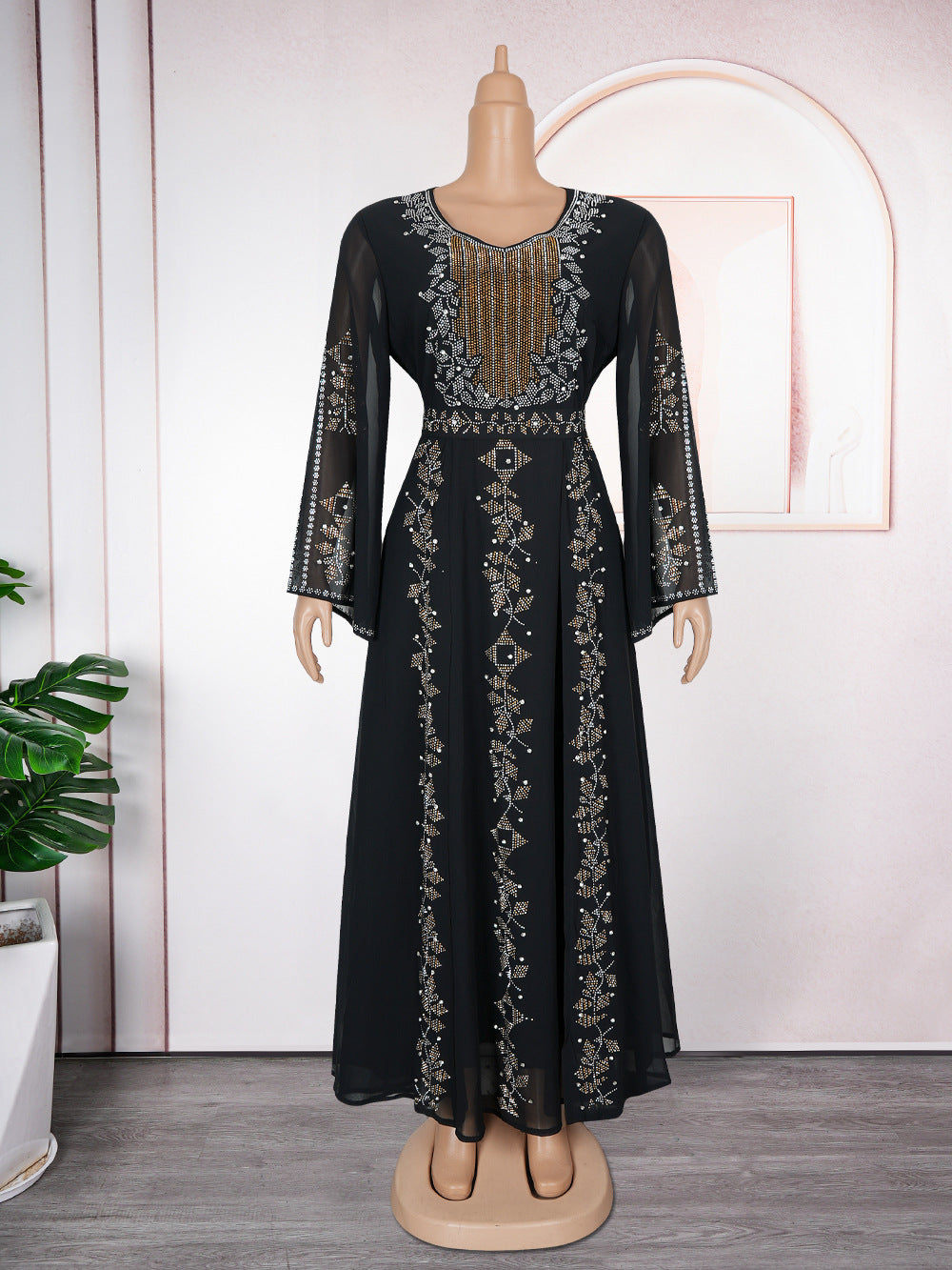 Stylish Elegant Heavy Industry Muslim Dress for Everyday Wear