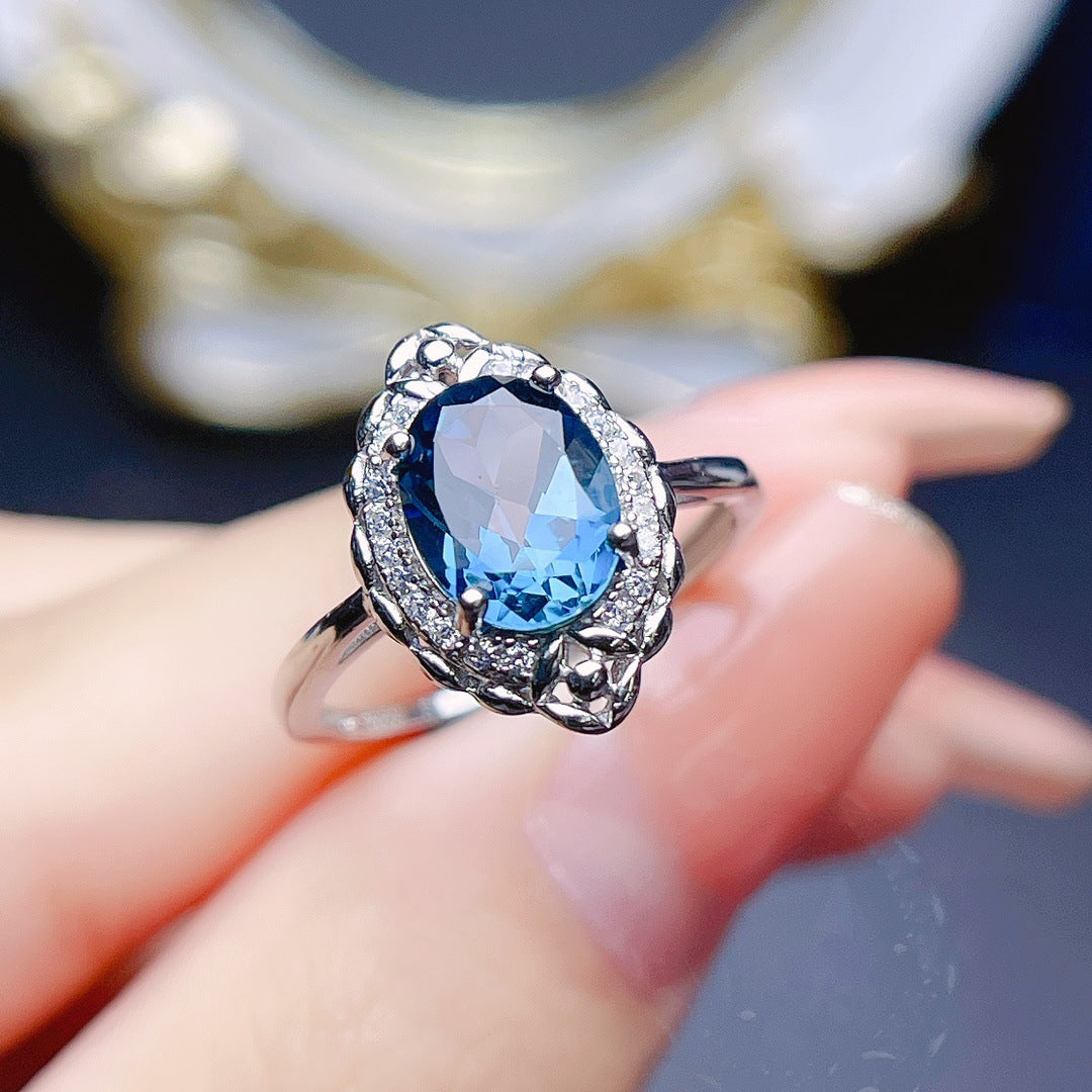 Schmuck Natur Topas Ring S925 Silber