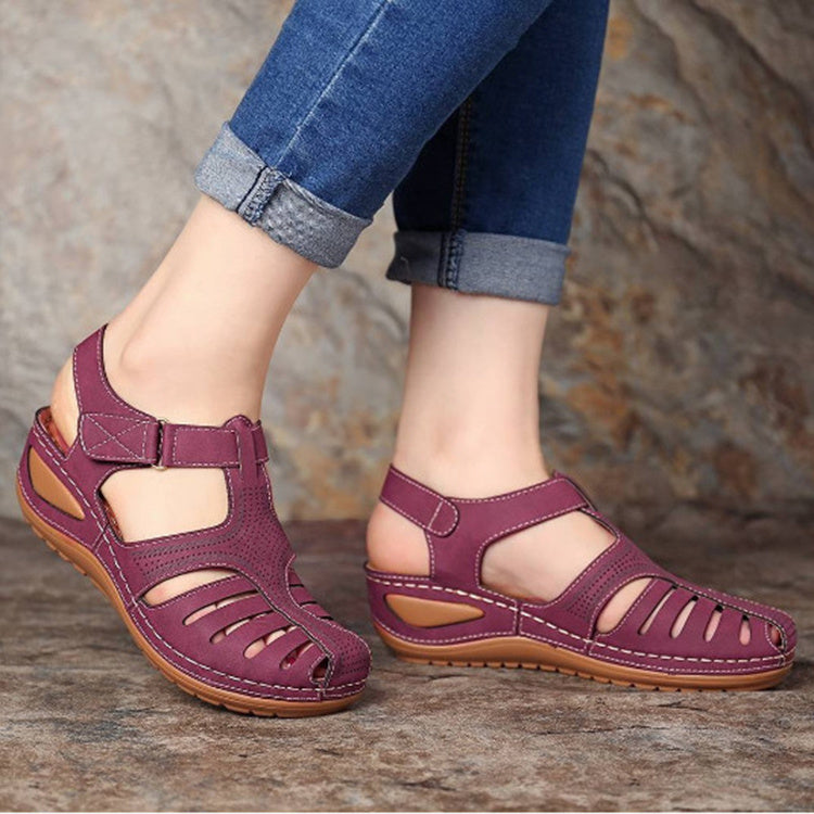 Keilsandalen Sommer Damen Runde Zehen Römerschuhe